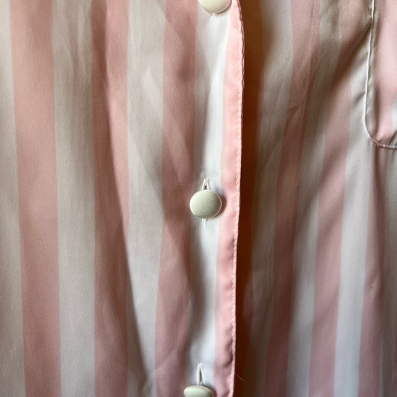 Betsy Johnson Mrs. Striped Satiny PJ Set M - Picture 6 of 15